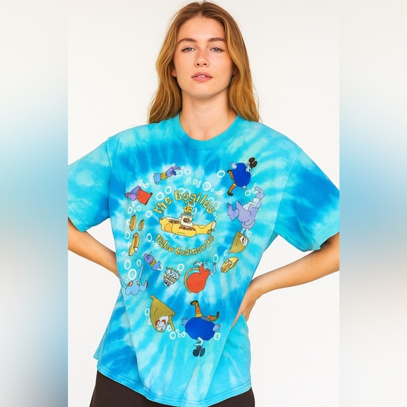 yellow submarine tie dye shirt